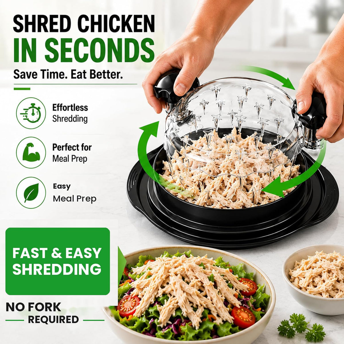 Large Chicken Shredder Tool Twist, 10-Inch Meat Shredder Twist