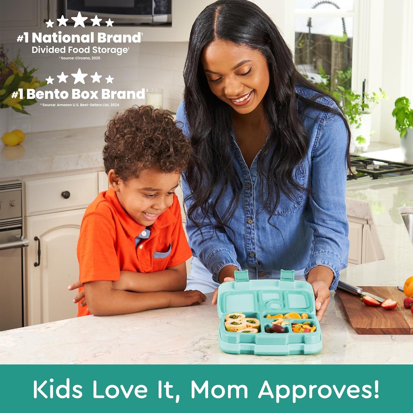 Bentgo Kids Bento-Style 5-Compartment Leak-Proof Lunch Box - Ideal Portion Sizes for Ages 3 to 7 - Durable, Drop-Proof, Dishwasher Safe, PFAS & BPA-Free & Made with Food-Safe Materials (Purple)