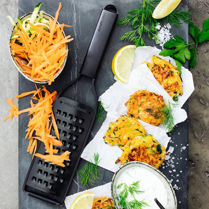 Microplane Kitchen Zester Grater with a Stainless-Steel Blade - Made in USA, for citrus, parmesan, ginger, chocolate & nutmeg from the Black Sheep Series