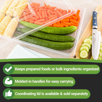 Restaurantware-2.5 Inch Deep Food Pans, 1 1/6 Size Commercial Food Storage Container - Freezable, Break-Resistant, Clear Plastic Cold Pans, Dishwashable, For Kitchens, Restaurants, Or Cafeterias