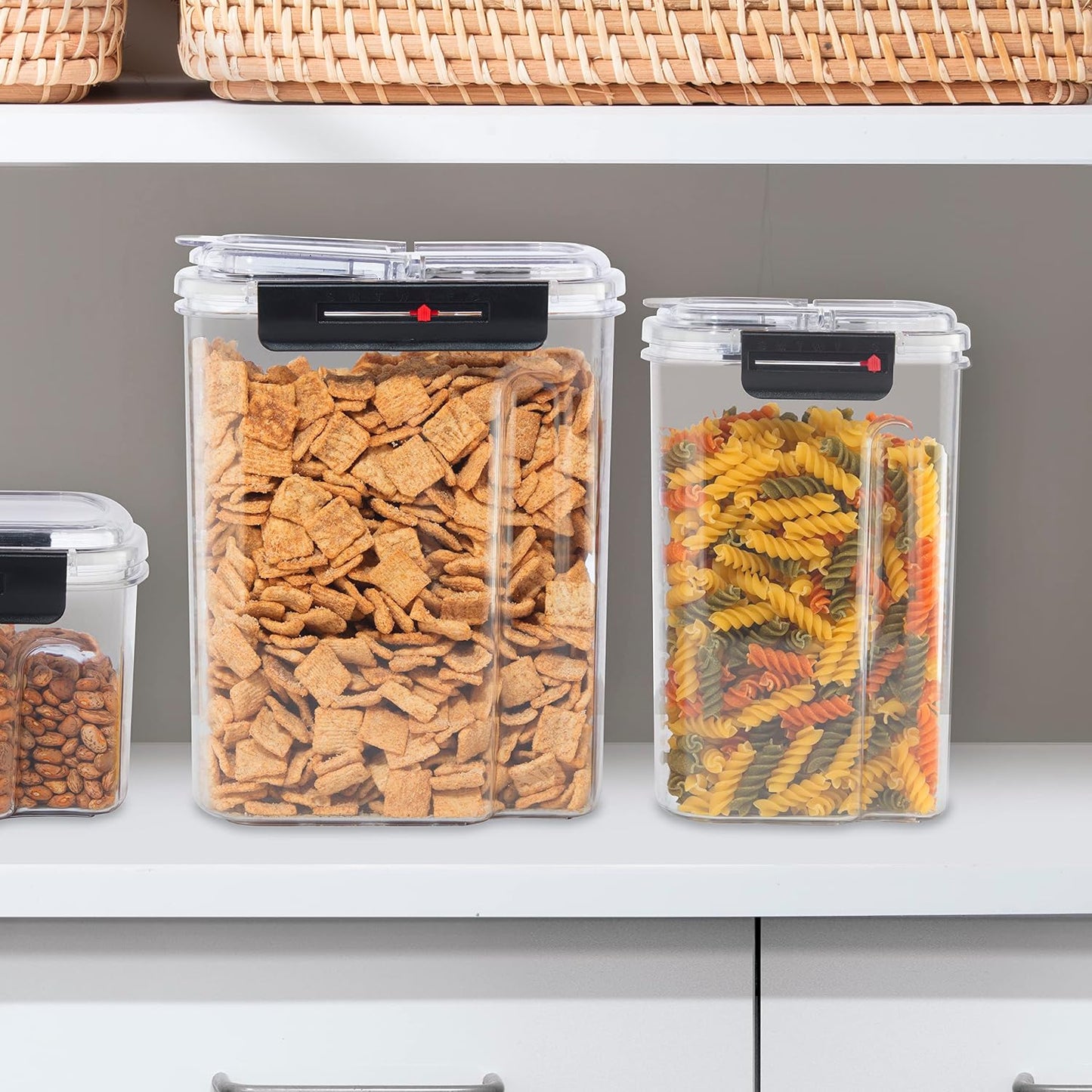 Oggi Easi Grip 23oz Moisture Proof Storage Container, Ultra Clear BPA-Free Sealable Canister, Flip Open Pouring Lid, Date Reminder Slider on Clip, Ideal Kitchen and Pantry Storage (23oz / 0.68lt)
