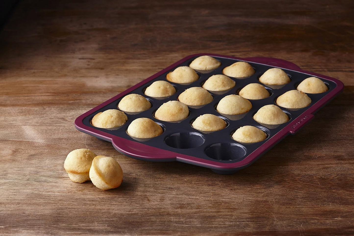 Trudeau Silicone Muffin Pan, 12 Cavities, Fuchsia (Model: 05115197KR)