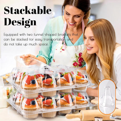 NPLUX 12 Count Cupcake Containers 12 Pack Clear Plastic Cupcake Boxes