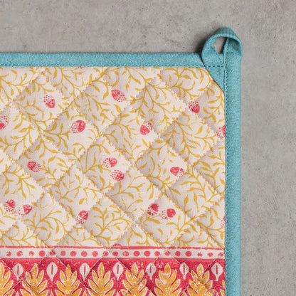 Maison d' Hermine 100% Cotton Oven Mitt & Pot Holder Set (7.5"x13" & 8"x8") - Colors C
