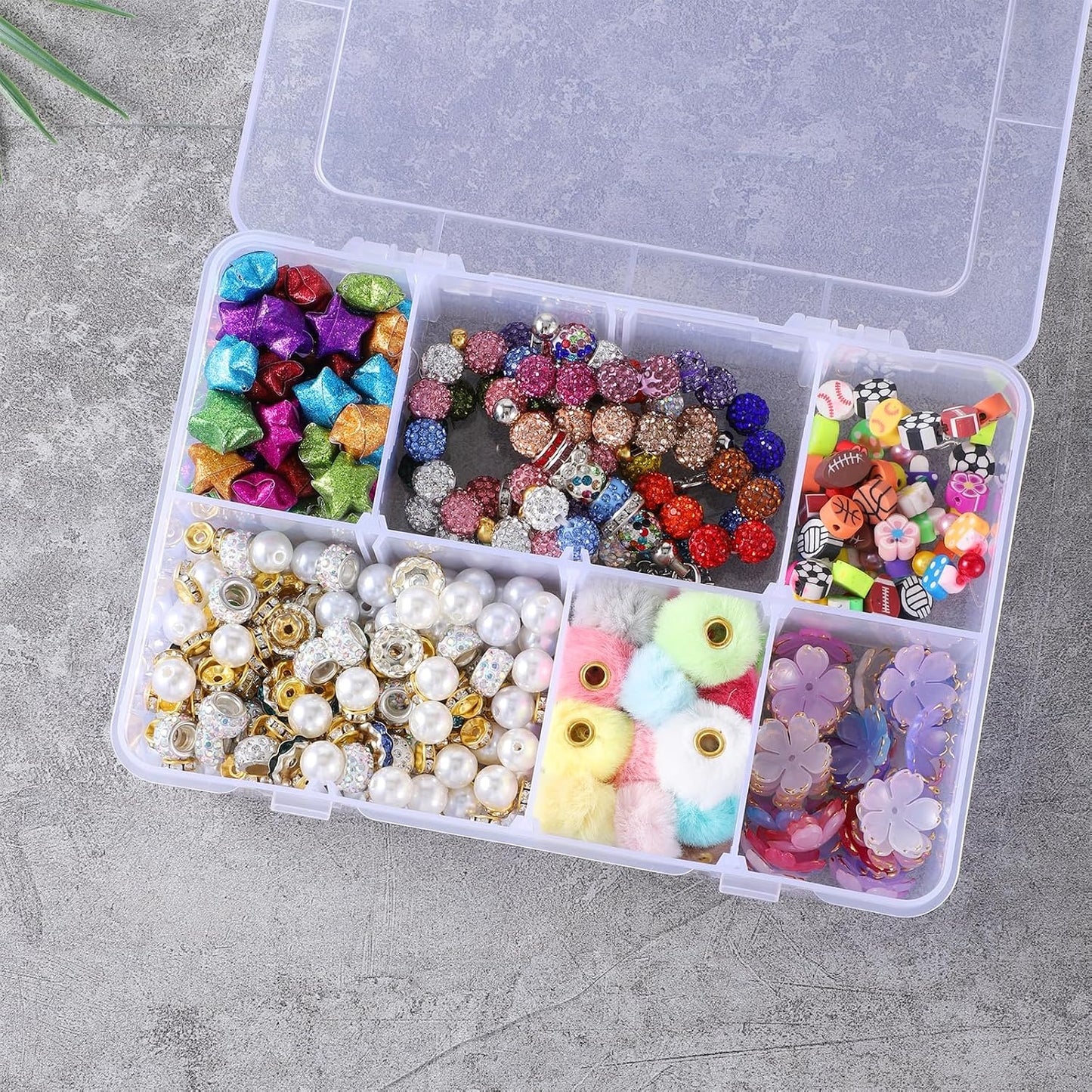 8 Grids Plastic Compartment Storage Box with Adjustable Divider Clear Plastic Organizer Box Divided Storage Containers Removable Grid Compartment Container for Jewelry Crafts Hardware Small Parts
