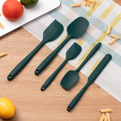 Silicone Spatula Set, 5 Piece Food Grade Rubber Spatulas for Baking, Cooking, and Mixing High Heat Resistant Non Stick Dishwasher Safe BPA-Free (Multicolor)