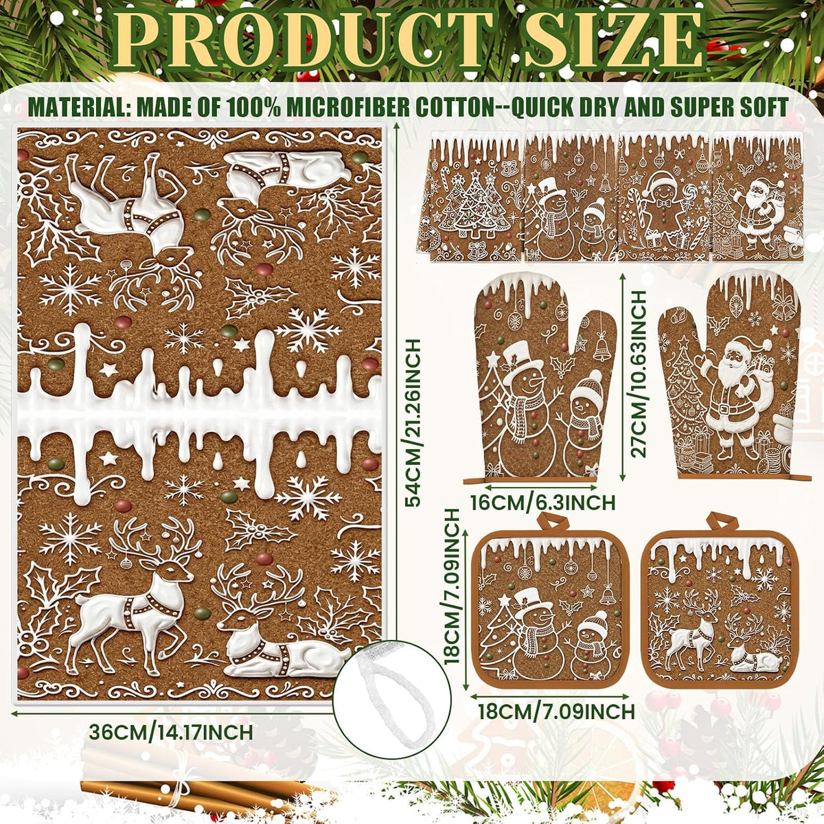 SiliFine 12 Pcs Fall Pumpkin Kitchen Towels Oven Mitts Pot Holders Set