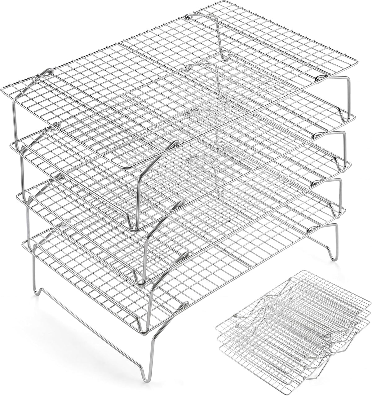 E-far Cooling Rack 15”x10”, 3-Tier Collapsible for Cooking and Baking