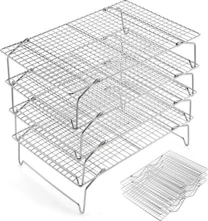 E-far Cooling Rack 15”x10”, 3-Tier Collapsible for Cooking and Baking