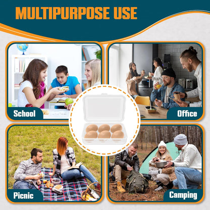 ZPU Egg Holder Camping, 1Pcs 6 Grid Egg Container, Plastic Egg Carrier for Camping Picnic Travel Outdoor Refrigerator Kitchen, Protective Egg Storage Case, Clear White