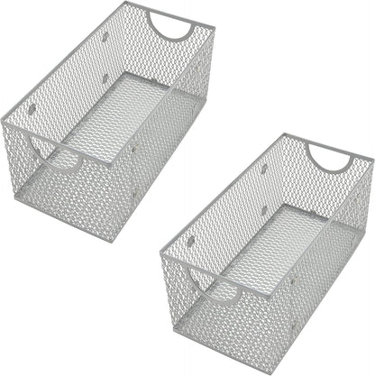 YBM HOME Kitchen Pantry Organizer Wire Basket for Shelves, Cabinets, Pantry, Countertop, Mesh Open Storage Bin Metal Basket for Organizing Food Supplies 12 x 7.8 x 5.8