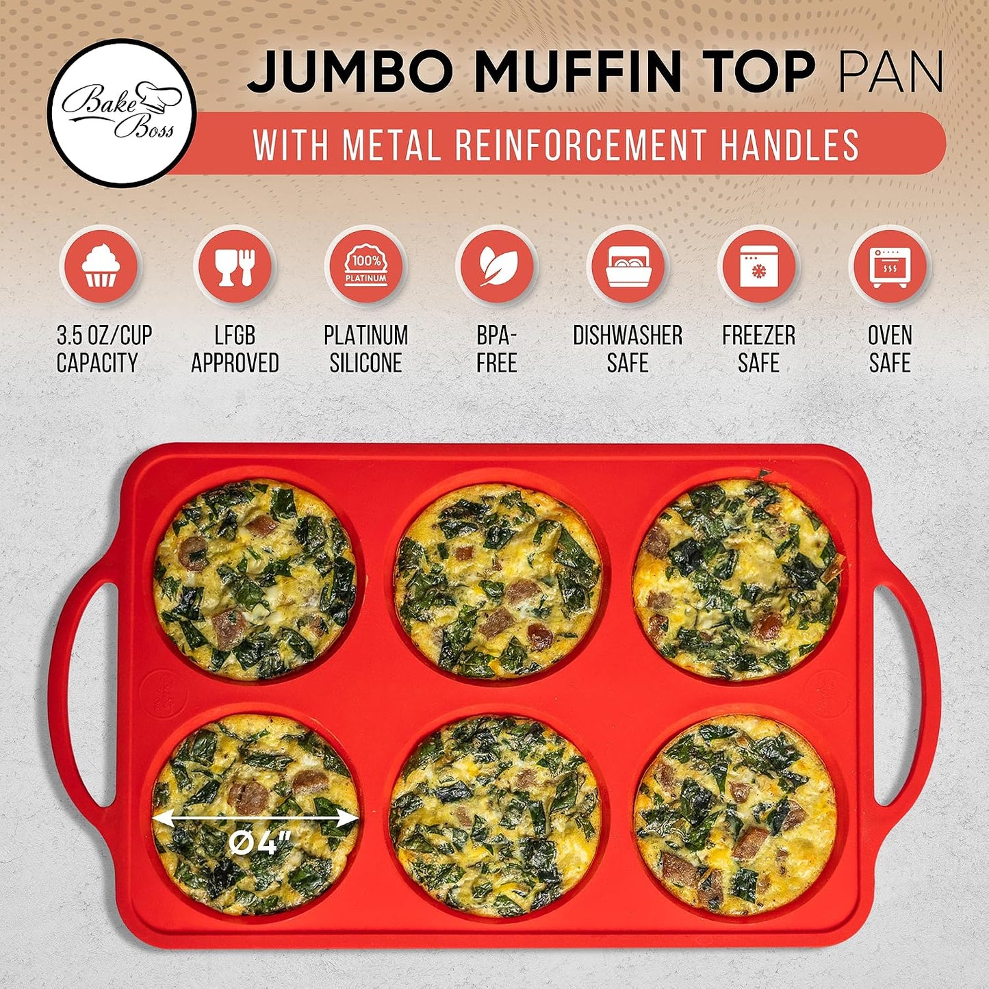 2-Pack Silicone Muffin Pan Set – Regular 12 Cup & Mini 24-Cup Silicone Muffin Pans for Baking – Nonstick Silicone Cupcake Pan with Metal-Reinforced Handles – BPA-Free, Dishwasher-Safe, Cream