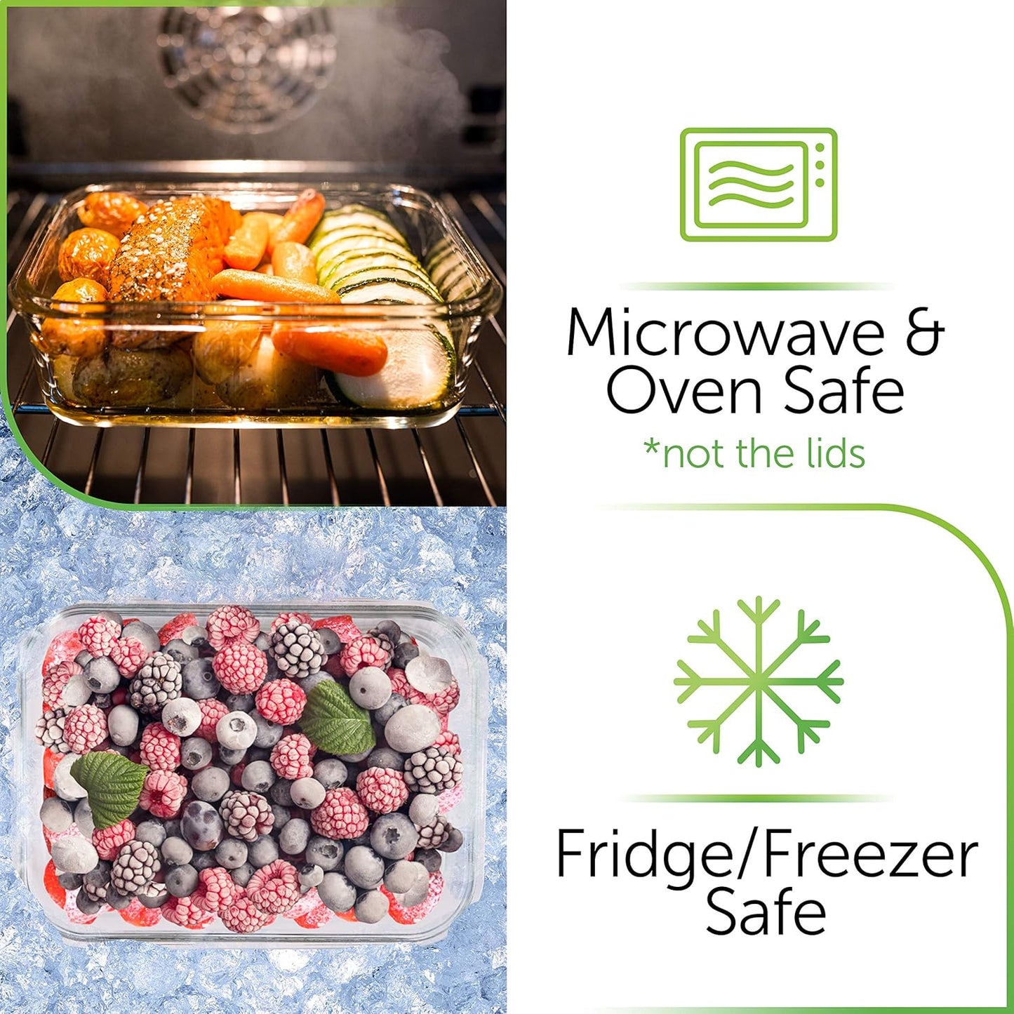 PrepNaturals 5 Pack 30 Oz Glass Meal Prep Containers - Dishwasher Microwave Freezer Oven Safe - Glass Storage Containers with Lids (Multi-Compartment)
