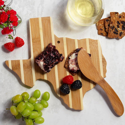 Totally Bamboo California Charcuterie Board with Spreader Knife Gift Set, 11-3/8" x 8-7/8"