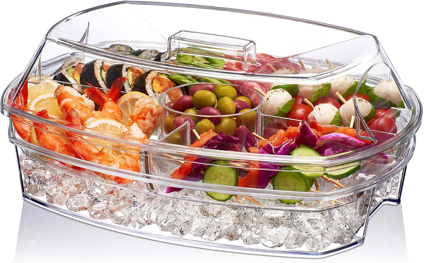 Prodyne Ice Party Platter, 15 1/2" x 11" x 6", Clear