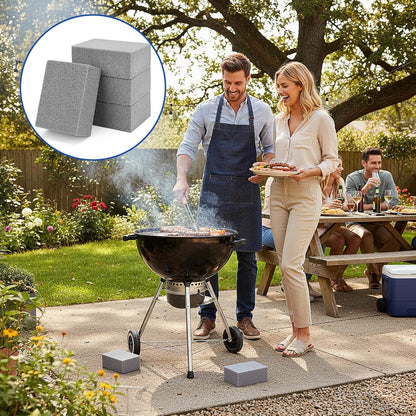 HATOKU 4 Pack Grill Cleaning Bricks, Pumice Stone for Cleaning Oven, Stove, BBQ Grill, Commercial Grade Cleaner for Cookers, Frying Pans, Racks, Flat