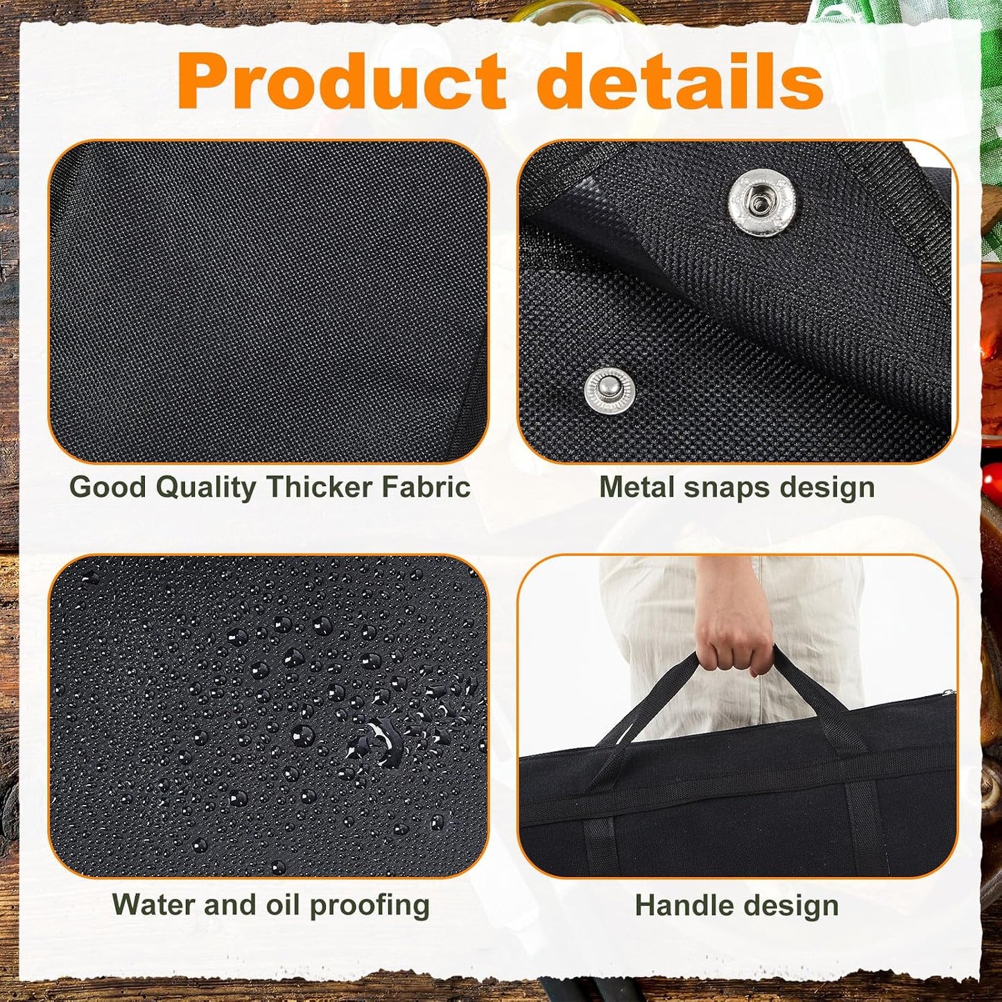 Amylove 2 Pcs Grill Utensil Storage Bag 20" Extra Thick Canvas Barbecue Grill Tool Storage Bag Carry Container Waterproof Zipper Closure, for Outdoor Grilling Camping Hiking Barbecue Accessory(Green)
