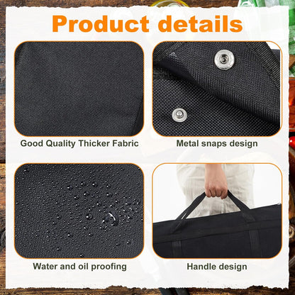 Amylove 2 Pcs Grill Utensil Storage Bag 20" Extra Thick Canvas Barbecue Grill Tool Storage Bag Carry Container Waterproof Zipper Closure, for Outdoor Grilling Camping Hiking Barbecue Accessory(Green)