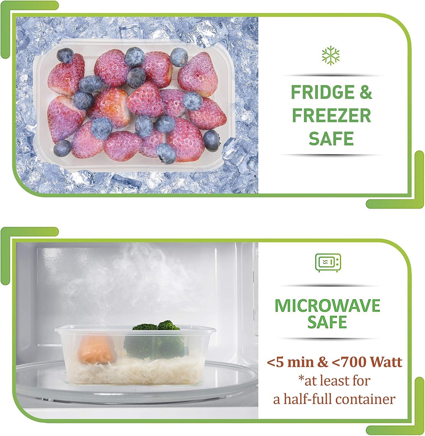 Prep Naturals 50 Pack Meal Prep Containers Reusable | BPA-Free Meal Prep Containers - Airtight Lids, Microwave, Freezer & Dishwasher Safe (50-Pack, 25 oz)
