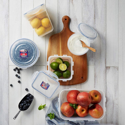 Lock & Lock HPL817S12 Easy Essentials Storage Set/Food Containers Airtight Bins/BPA-Free/Dishwasher Safe, 24 Piece - Clear