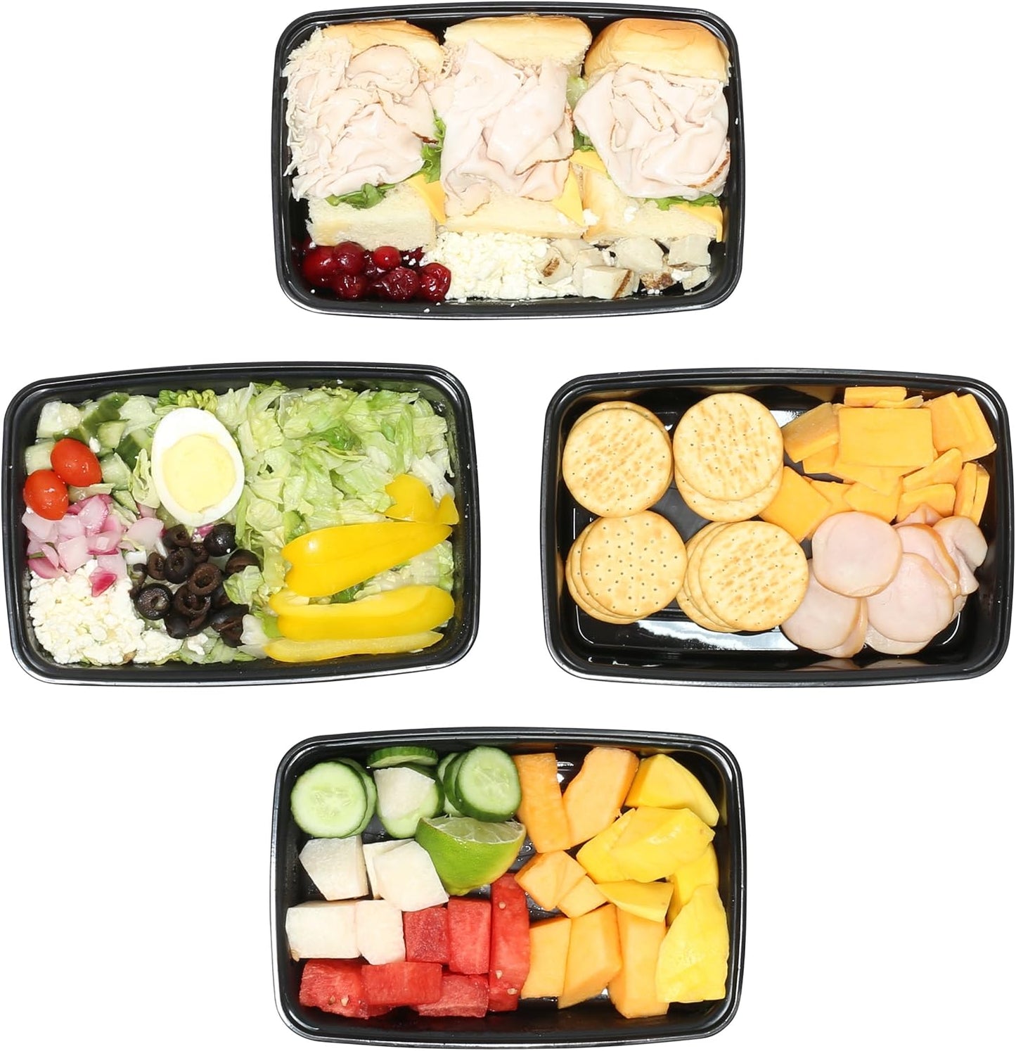 Simple Houseware 16 Pack 28-oz 1-Compartment Meal Prep Container, BPA-Free | Reusable BPA-Free Stackable Bento Box - Microwave, Freezer & Dishwasher Safe