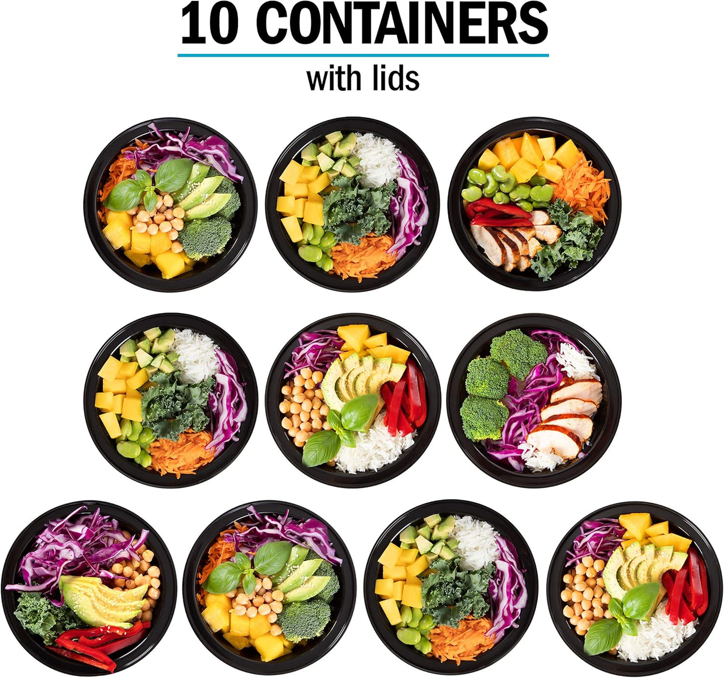 Igluu Meal Prep Containers Reusable (20 Pack) – Food Containers with Lids – Stackable, Microwave, Freezer & Dishwasher Safe – 28oz – 1 Compartment – BPA-Free