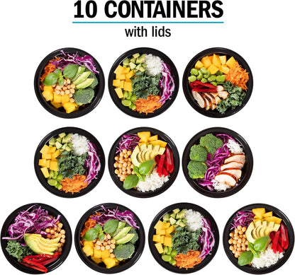 Igluu Meal Prep Containers Reusable (20 Pack) – Food Containers with Lids – Stackable, Microwave, Freezer & Dishwasher Safe – 28oz – 1 Compartment – BPA-Free