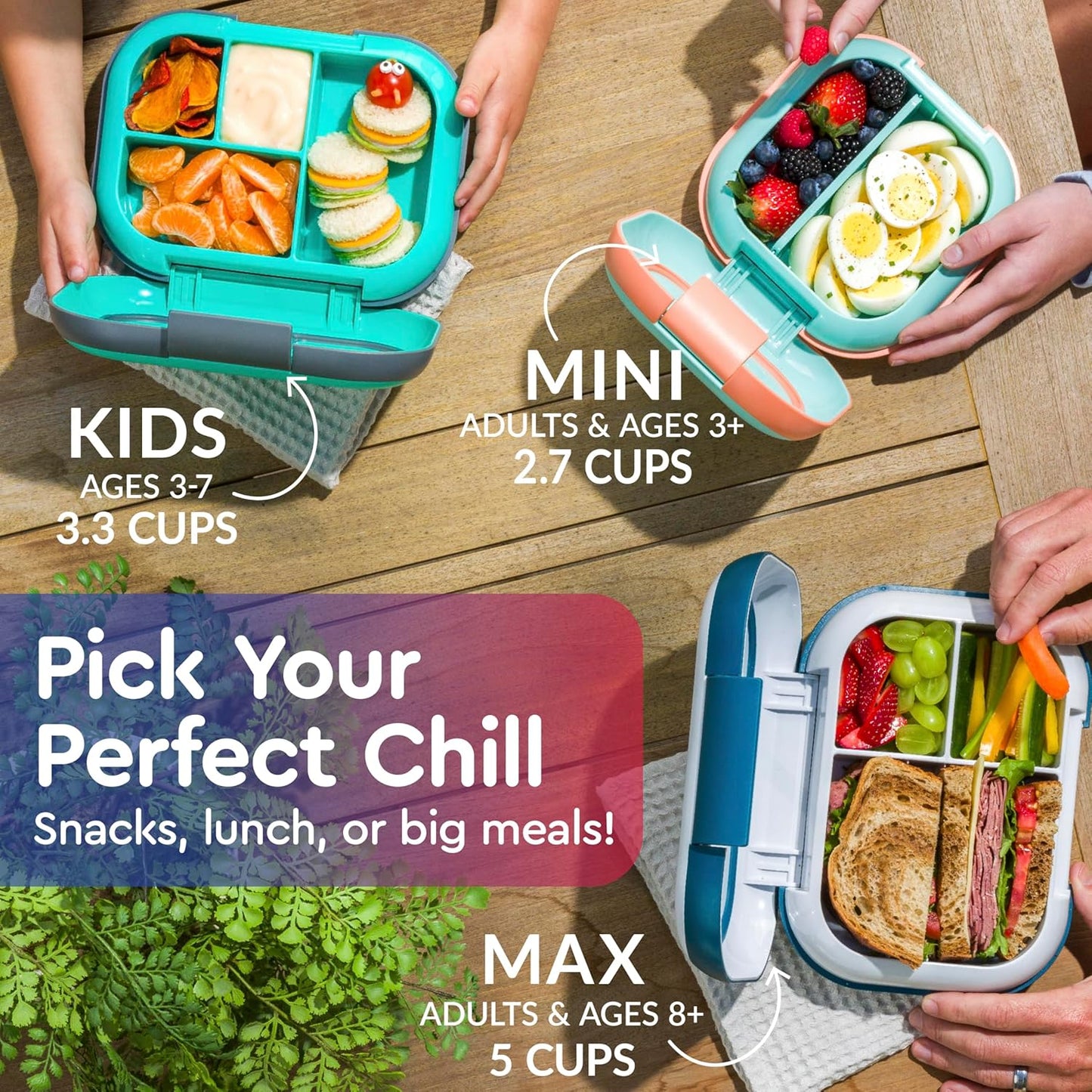 Bentgo Chill Kids Leak-Proof Lunch Box - 4-Compartment Bento Box with Built-In Ice Pack, 3.3 Cup Capacity, PFAS & BPA-Free, Microwave & Dishwasher Safe, Ideal Size for Ages 3 to 7 (Truly Teal)