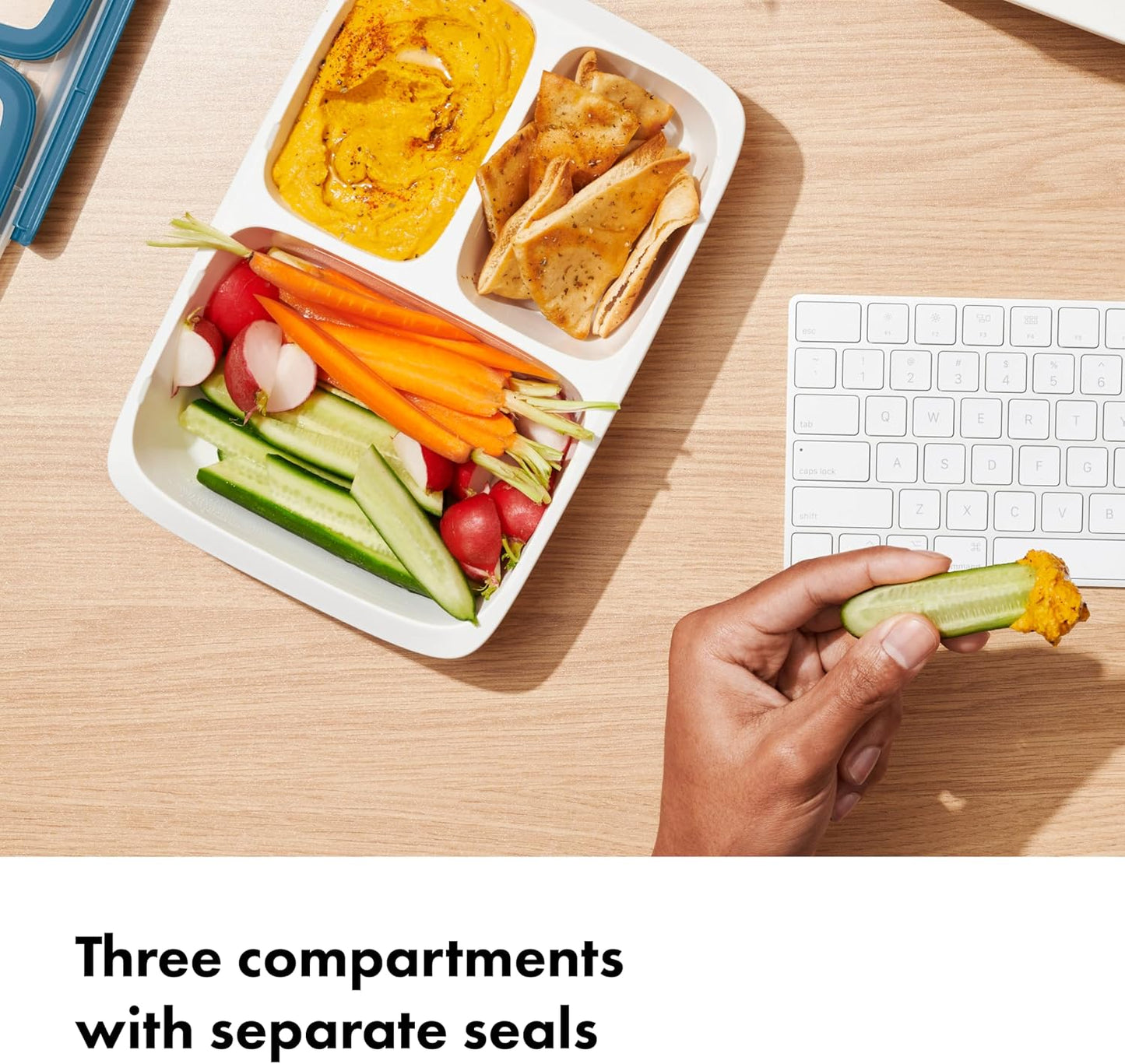 OXO Good Grips Prep & Go Snack & Dip Container, Snack Fuss-Free on the Move, Leakproof Reusable Small Meal Food Storage and Lid, Food Containers with Lids, Snack Organizer, 1.6 Cups/0.4 L
