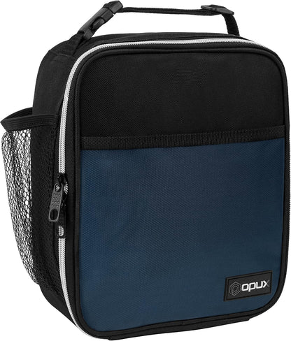 opux Premium Insulated Lunch Box, Soft School Lunch Bag for Kids Boys Girls, Leakproof Small Lunch Pail Men Women Work, Reusable Compact Cooler Tote Lunchbox for Office Adult, Black