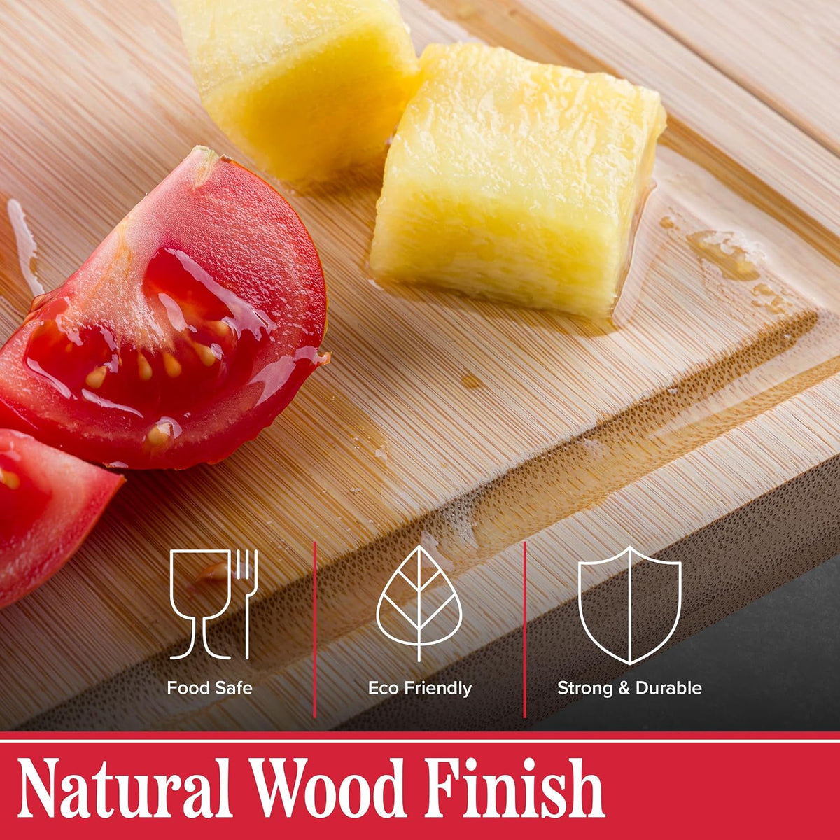 Classic Cuisine 2 in 1 Cutting Board with Strainer, Natural, 13.2” x 11.5”