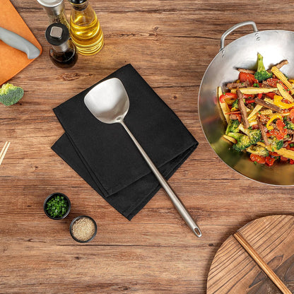 Restaurantware Stainless Steel Wok Spatula 17 Inch Long Handle Cooking Utensil, Heat-Resistant, Dishwasher-Friendly Wok Accessory, Silver Kitchen Tool for Stir-Fry