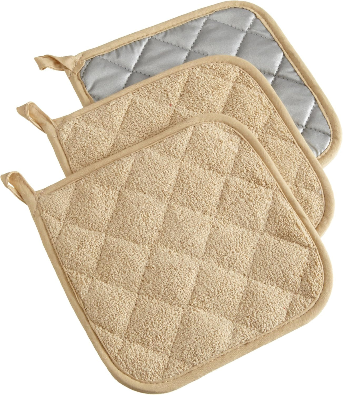 DII Basic Terry Collection Quilted 100% Cotton, Pan Handle, Nautical Blue