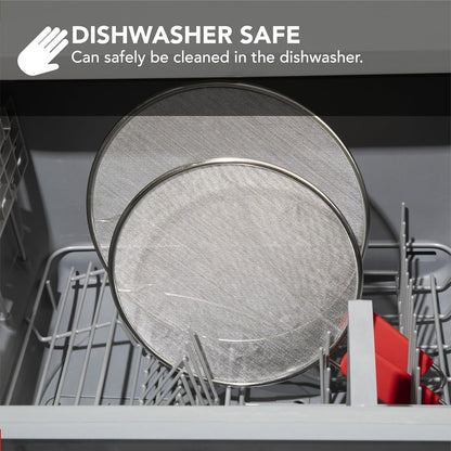 Alpha Living 60134ST Set of 3 Splatter Screens – 13", 11.5", and 9.5" Stainless Steel Fine Mesh, Comfort Grip Handles – Grease & Oil Guard for Frying Pans, Boiling Pots, Safe Cooking Lid Set of 3