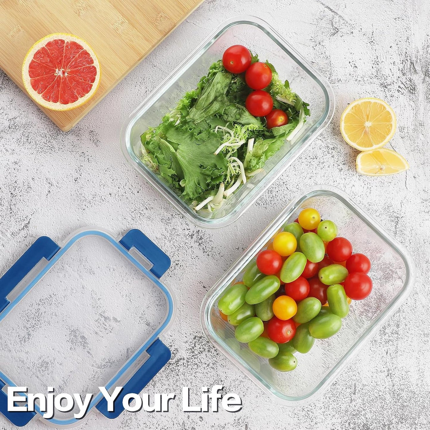 10 Pack Borosilicate Glass Meal Prep Containers with Locking Lids, Glass Food Storage Containers Set, Airtight Lunch Bento Boxes, BPA-Free & Leak Proof, 36oz & 14oz, Freezer, Oven Safe-Pink