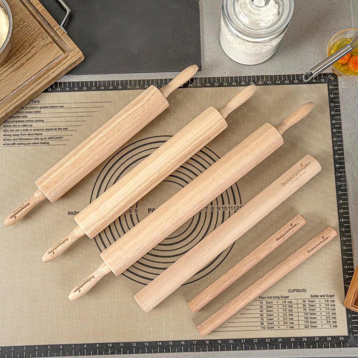 Restaurantware 12 in Wood Beech Asian Dowel Rolling Pin