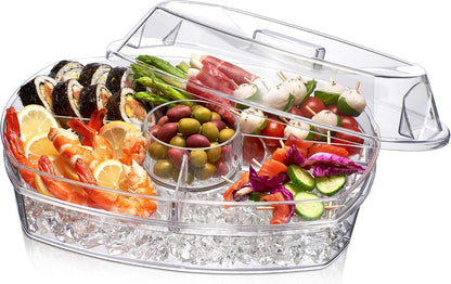 Prodyne Ice Party Platter, 15 1/2" x 11" x 6", Clear