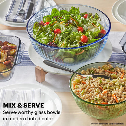 Pyrex Colors Tinted (Full Set) Sculpted Tinted Glass Mixing Bowls