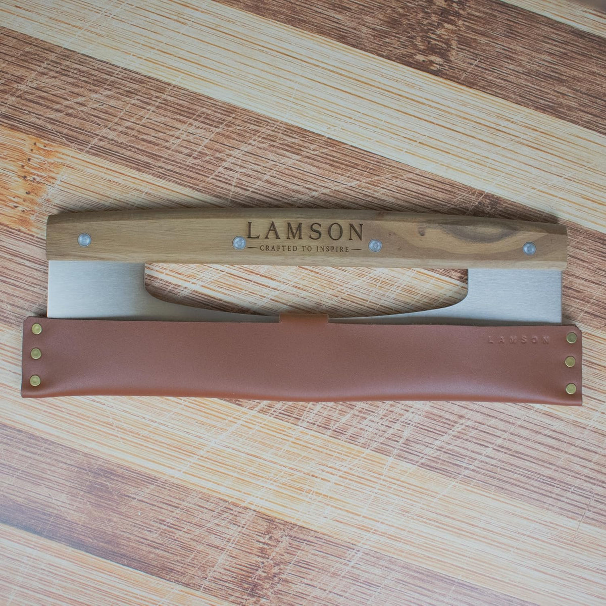 Lamson 14 In Pizza Cutter Rocker Blade with Walnut Handle