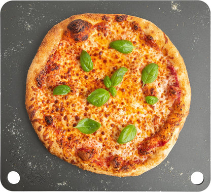 NerdChef Steel Stone - High Performance Pizza Baking | Made in USA (14.5" x 16") - (.375" Thick - Pro)