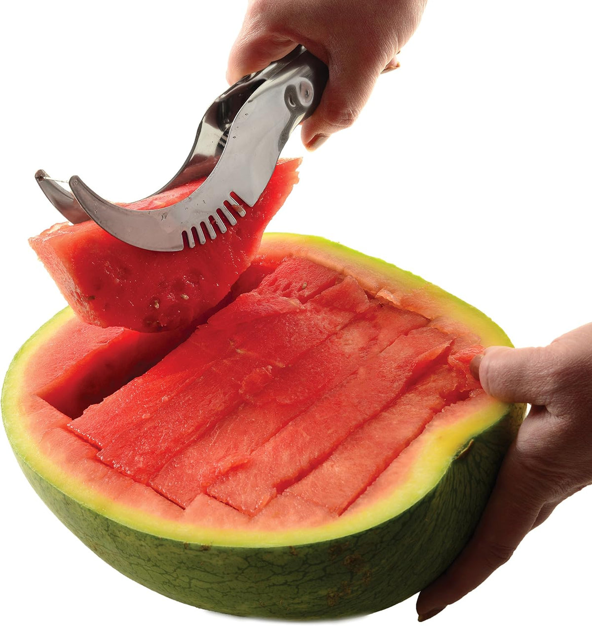 Norpro Stainless Steel Watermelon Slicer & Tong Server, 8.5″
