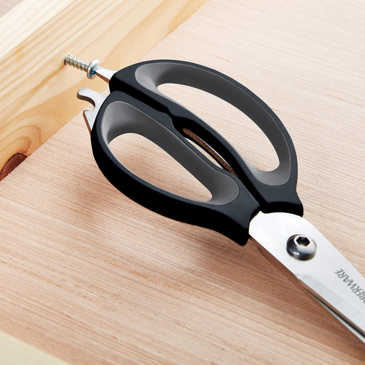 Farberware 4-in-1 Kitchen Scissors, High Carbon Stainless Steel, Black