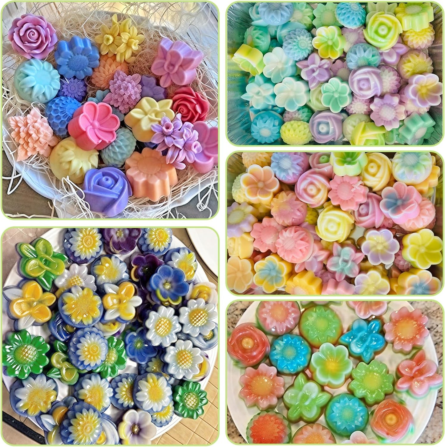 R HORSE 42Pcs Silicone Molds Cupcake 2 Inch Mini Size Reusable Muffins Liners Washable Non-Stick Donut Wrapper Mold Flower Shapes Baking Cups for Pan Oven Microwave Dishwasher