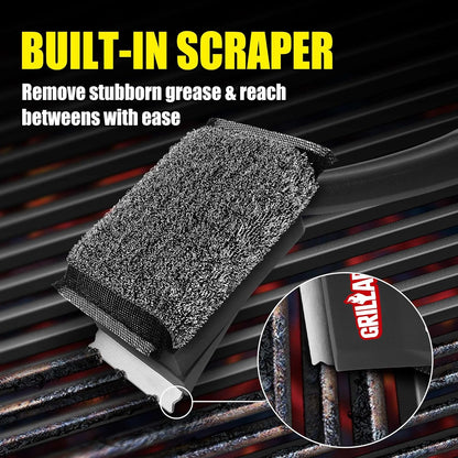 GRILLART SteamWizards Grill Brush Bristle Free, Safe BBQ Grill Brush for Outdoor Grill, Flat Top Grill Cleaner with Replaceable Head, Suitable for All Grates, Griddle Accessories, Dishwasher Safe