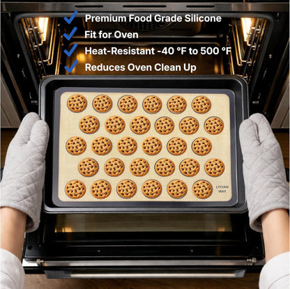 Silicone Pastry Mat with Measurements, 28 x 20 Inch Extra Thick Non-Slip Nonstick XL Baking Mat for Dough Rolling, Kneading, Fondant and Pie, Red