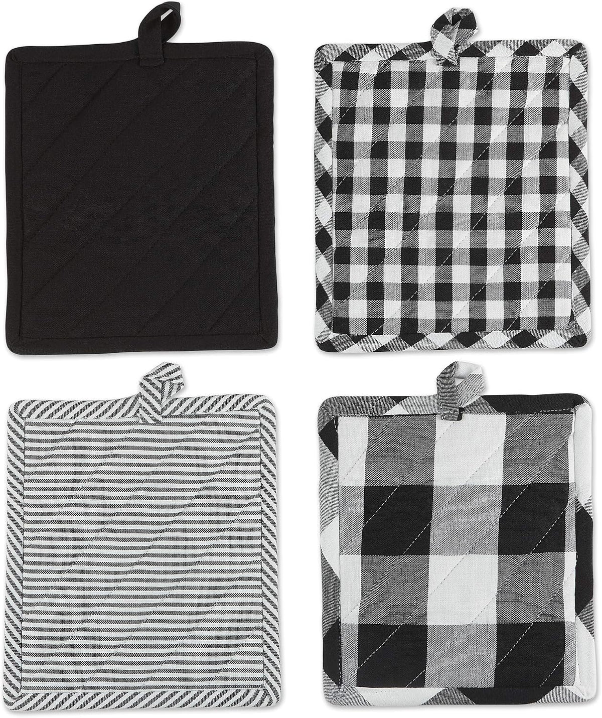 DII Gingham Check Kitchen Collection, Pink, Potholder Set