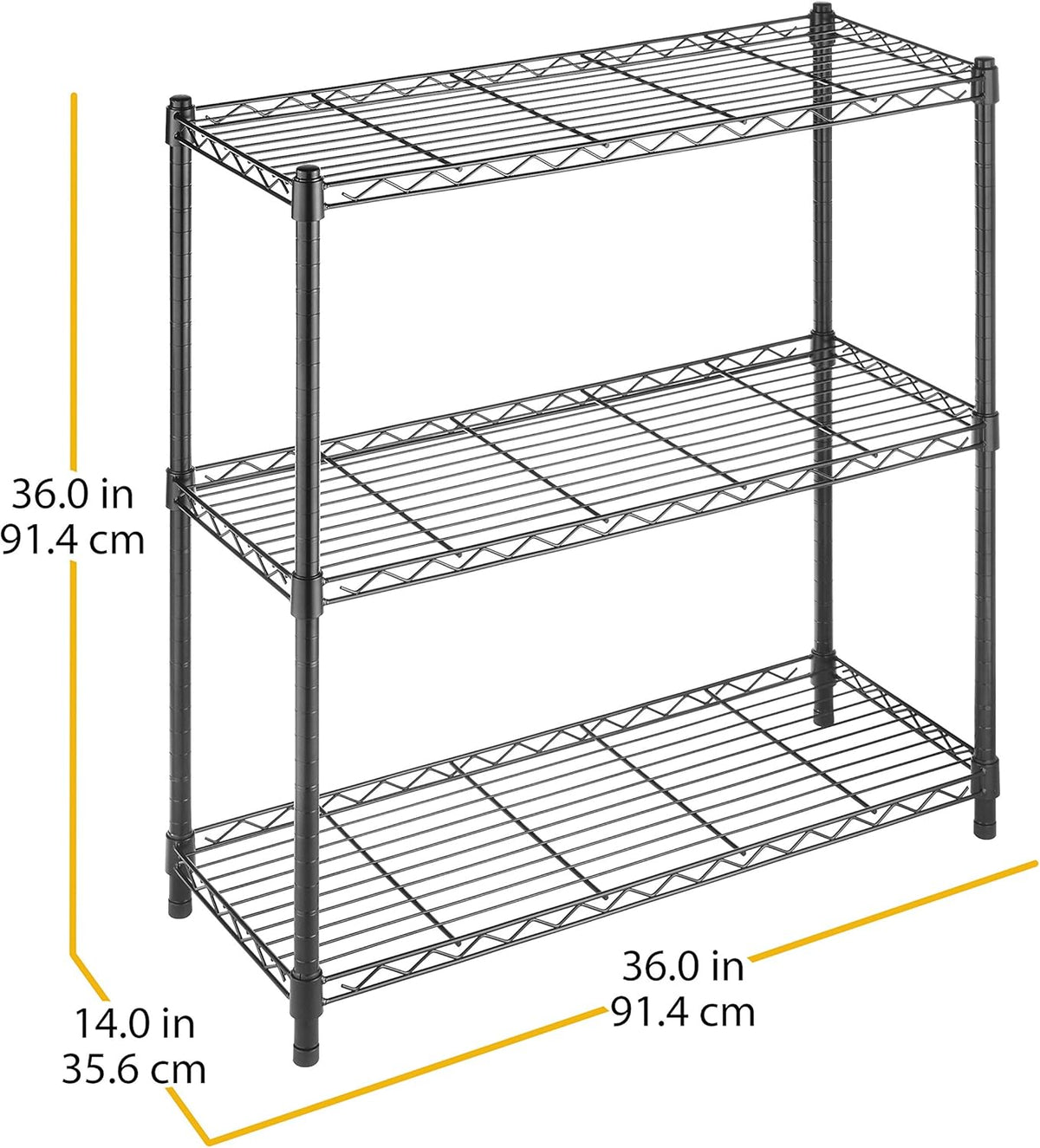 Whitmor 2-Wire Shelving Unit, Metal Storage Shelves, Stacking Shelf with Basket, Easy Assembly Home Organizer for Pantry, Kitchen, Garage, Plant