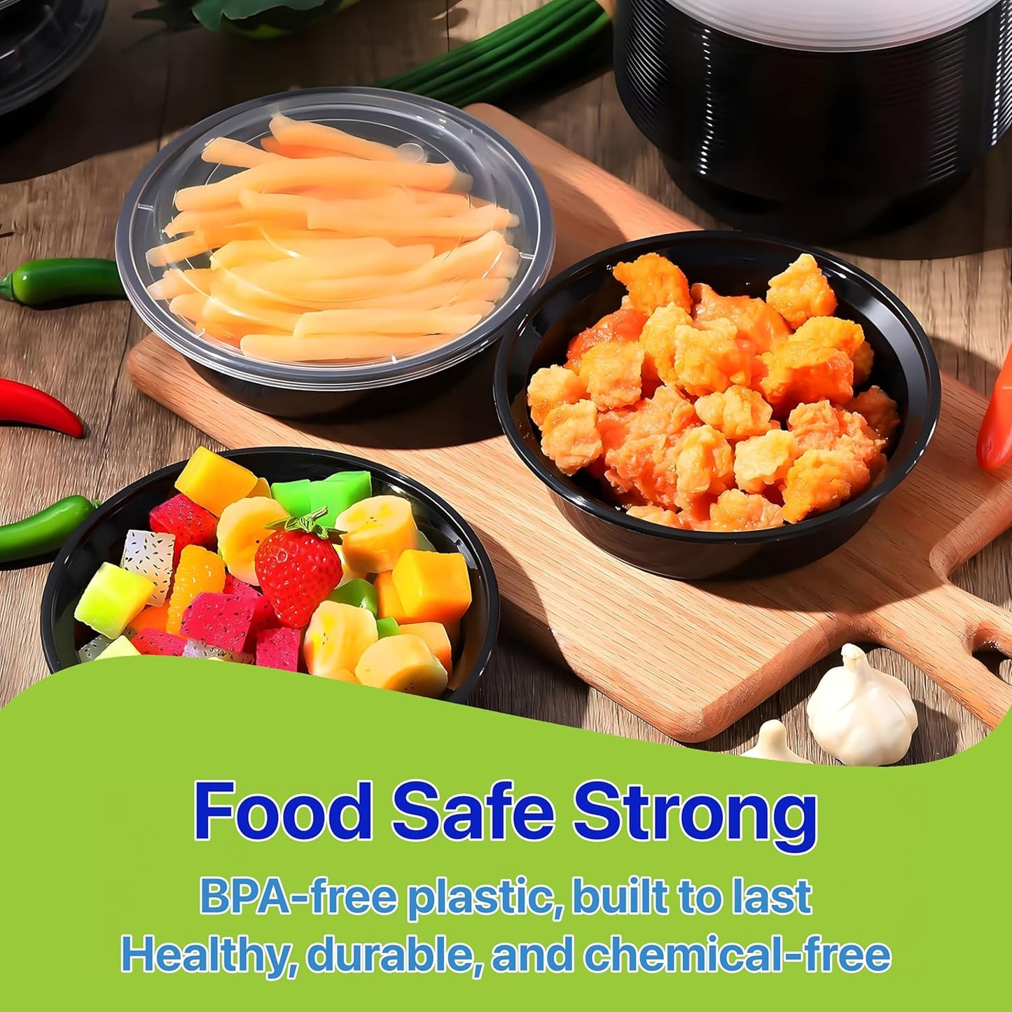 Meal Prep Containers Round [10 Set] x [16 oz] with Lids, 1 compartment, Stackable, Reusable, Leakproof, Food Safe, Microwave, Freezer & Dishwasher Safe for Food Prep Storage (10 Set, 16 oz)
