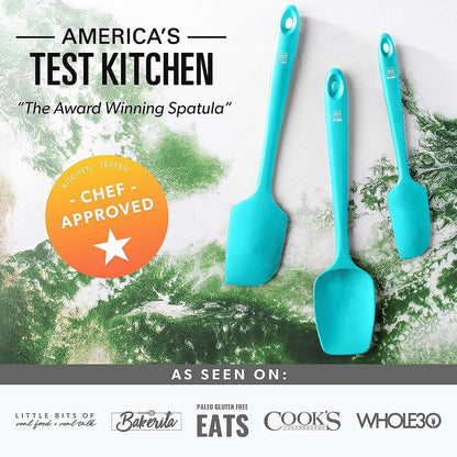 DI ORO Silicone Spatula Set - Rubber Kitchen Spatulas for Baking, Cooking, & Mixing - 600°F Heat-Resistant & BPA Free Silicone Scraper Spatulas for Nonstick Cookware - Dishwasher Safe (4pc, Black)