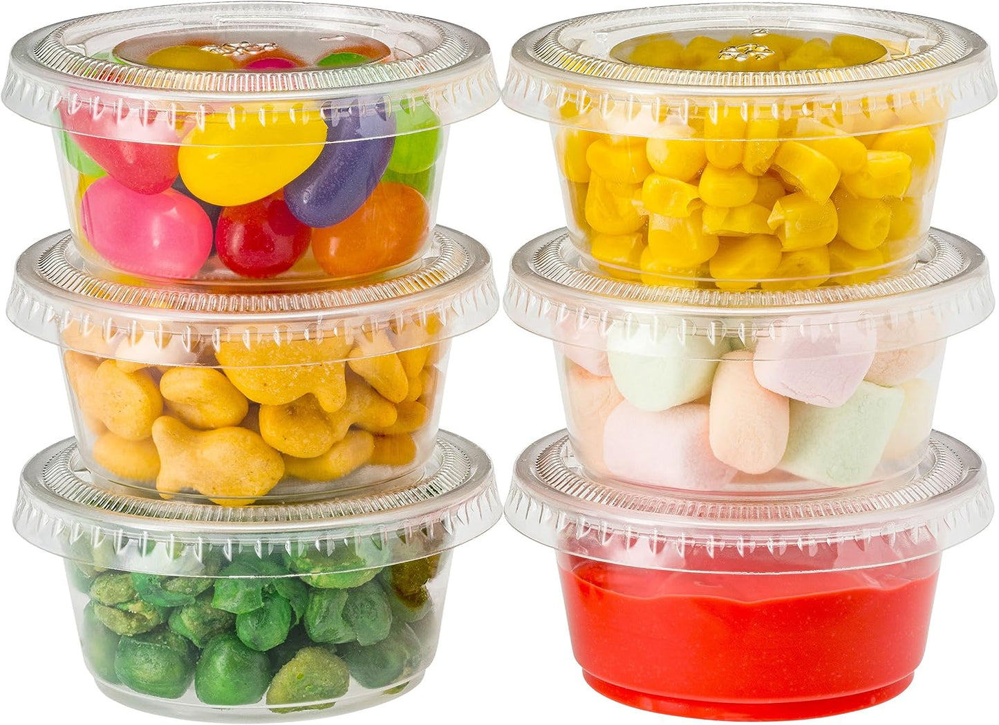 DuraHome Food Storage Containers with Lids 8oz, 16oz, 32oz Freezer Deli Cups Combo Pack, 44 Sets BPA-Free Leakproof Round Clear Takeout Container Meal Prep Microwavable, Airtight Lids (Mixed Sizes)